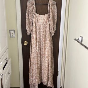 Pink blush paisley maternity dress